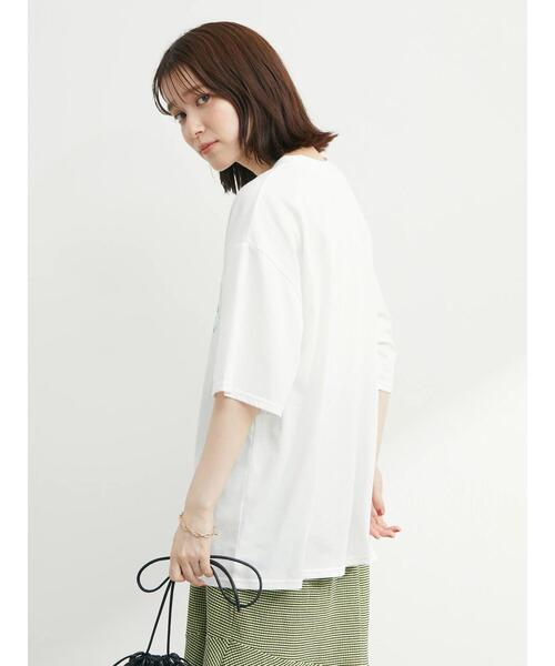 Green Parks(グリーンパークス)の「・novem9 ワンポイント刺繍チュニックTシャツ(Tシャツ/カットソー・レディース・ホワイト/ブラック/グリーン/ラベンダー・FREE)」の13枚目の写真