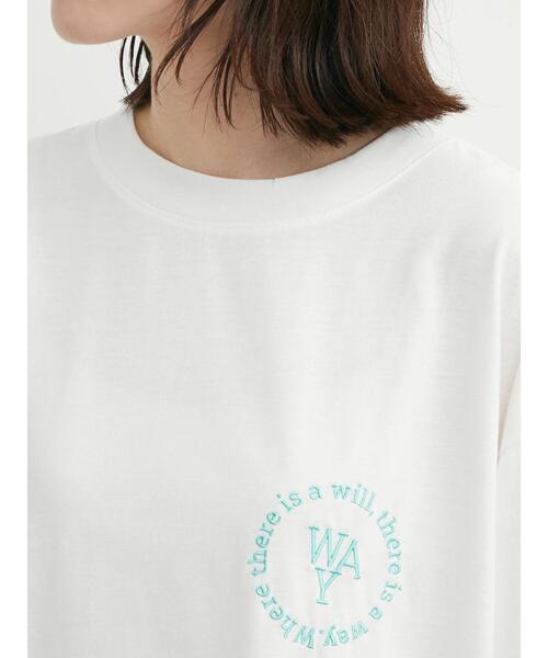 Green Parks(グリーンパークス)の「・novem9 ワンポイント刺繍チュニックTシャツ(Tシャツ/カットソー・レディース・ホワイト/ブラック/グリーン/ラベンダー・FREE)」の15枚目の写真