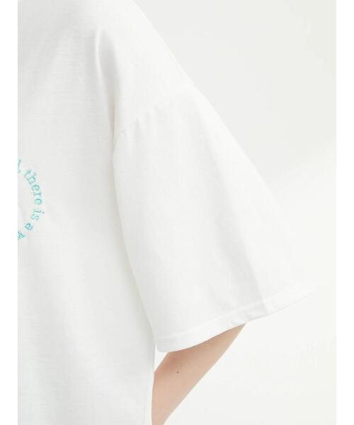 Green Parks(グリーンパークス)の「・novem9 ワンポイント刺繍チュニックTシャツ(Tシャツ/カットソー・レディース・ホワイト/ブラック/グリーン/ラベンダー・FREE)」の17枚目の写真