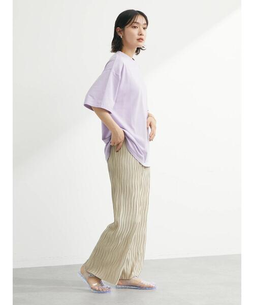 Green Parks(グリーンパークス)の「・novem9 ワンポイント刺繍チュニックTシャツ(Tシャツ/カットソー・レディース・ホワイト/ブラック/グリーン/ラベンダー・FREE)」の19枚目の写真