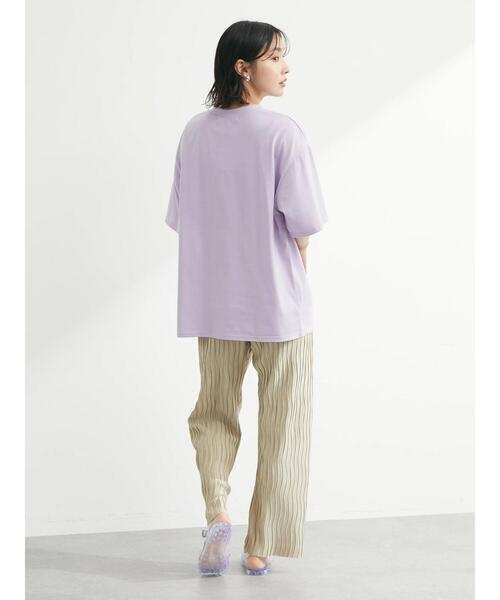 Green Parks(グリーンパークス)の「・novem9 ワンポイント刺繍チュニックTシャツ(Tシャツ/カットソー・レディース・ホワイト/ブラック/グリーン/ラベンダー・FREE)」の20枚目の写真