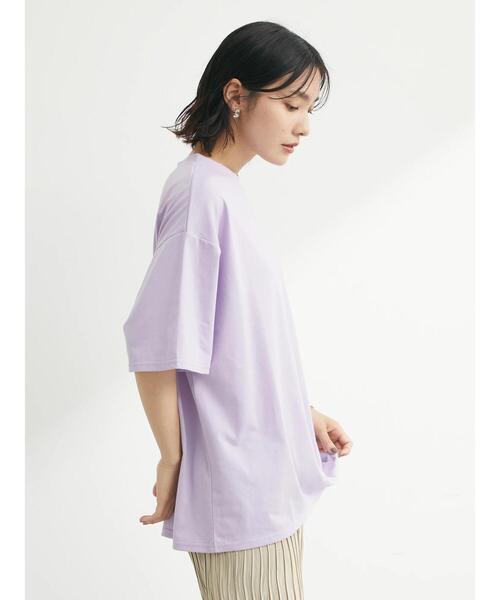 Green Parks(グリーンパークス)の「・novem9 ワンポイント刺繍チュニックTシャツ(Tシャツ/カットソー・レディース・ホワイト/ブラック/グリーン/ラベンダー・FREE)」の21枚目の写真