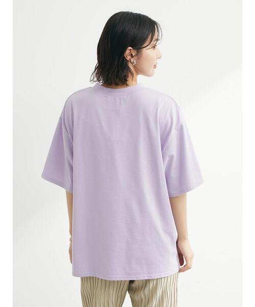 Green Parks(グリーンパークス)の「・novem9 ワンポイント刺繍チュニックTシャツ(Tシャツ/カットソー・レディース・ホワイト/ブラック/グリーン/ラベンダー・FREE)」の22枚目の写真