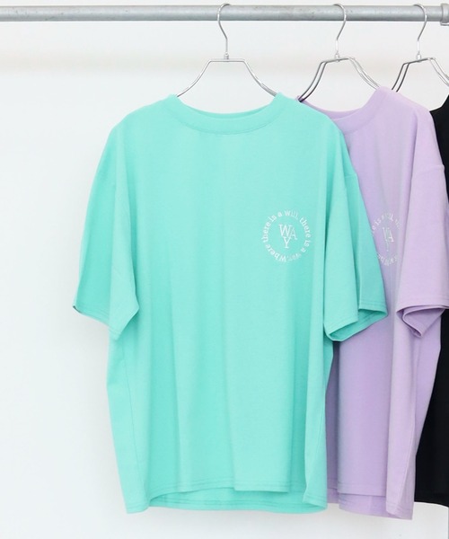 Green Parks(グリーンパークス)の「・novem9 ワンポイント刺繍チュニックTシャツ(Tシャツ/カットソー・レディース・ホワイト/ブラック/グリーン/ラベンダー・FREE)」の3枚目の写真