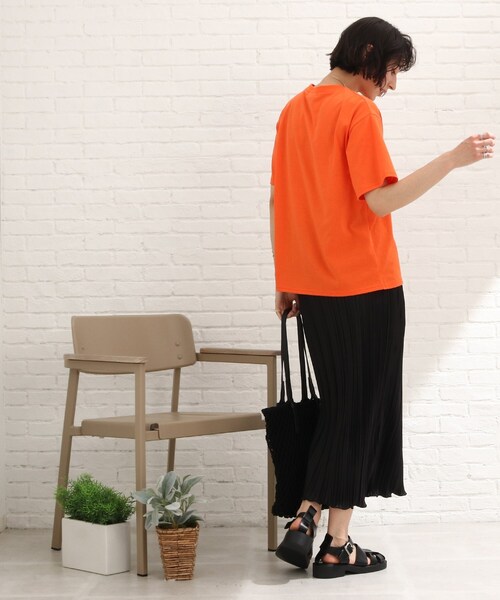 Cutie Blonde(キューティーブロンド)の「◆プリーツナロースカート(スカート・レディース・ブラック/グリーン/ライトベージュ/オレンジ・00)」の6枚目の写真