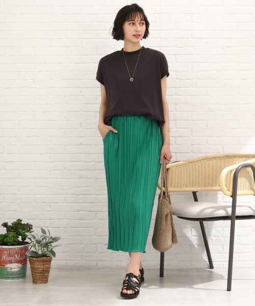 Cutie Blonde(キューティーブロンド)の「◆プリーツナロースカート(スカート・レディース・ブラック/グリーン/ライトベージュ/オレンジ・00)」の14枚目の写真