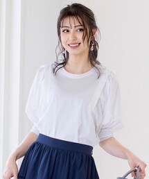 【洗える・接触冷感】大人可愛いバイオシルケット肩タックトップス