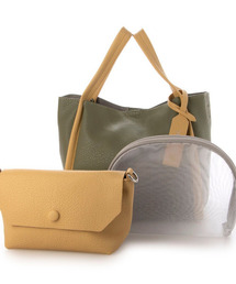 cache cache（カシュ カシュ）の「カシュカシュ cachecache / ミニショルダー付きソフトレザー調ミニトートバッグ（トートバッグ）」