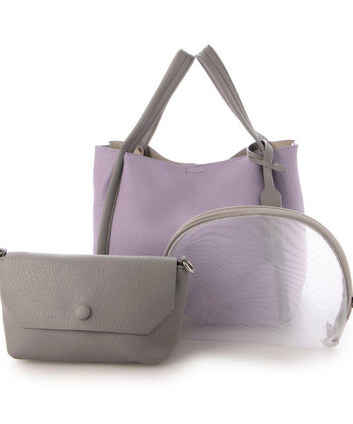 cache cache(カシュ カシュ)の「カシュカシュ cachecache / ミニショルダー付きソフトレザー調ミニトートバッグ(トートバッグ・レディース・ピンク/ホワイト/ブルー系その他/イエロー系その他/ベージュ系その他/ブルー/ネイビー/ブルー系その他2/オレンジ系その他/グリーン系/パープル系その他・FREE)」の8枚目の写真