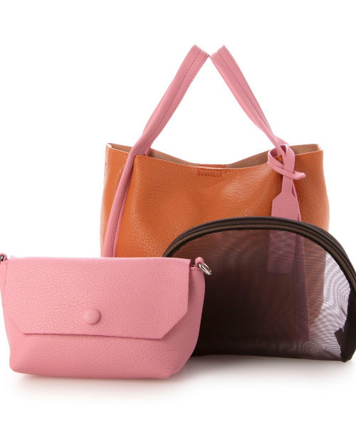 cache cache(カシュ カシュ)の「カシュカシュ cachecache / ミニショルダー付きソフトレザー調ミニトートバッグ(トートバッグ・レディース・ピンク/ホワイト/ブルー系その他/イエロー系その他/ベージュ系その他/ブルー/ネイビー/ブルー系その他2/オレンジ系その他/グリーン系/パープル系その他・FREE)」の11枚目の写真