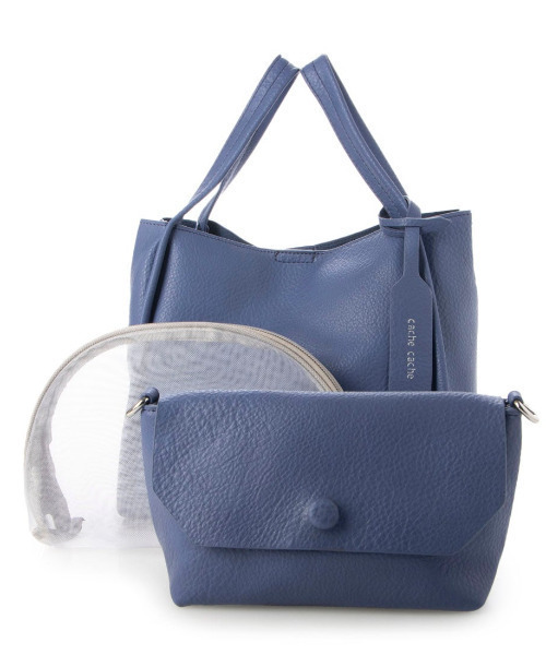 cache cache(カシュ カシュ)の「カシュカシュ cachecache / ミニショルダー付きソフトレザー調ミニトートバッグ(トートバッグ・レディース・ピンク/ホワイト/ブルー系その他/イエロー系その他/ベージュ系その他/ブルー/ネイビー/ブルー系その他2/オレンジ系その他/グリーン系/パープル系その他・FREE)」の5枚目の写真