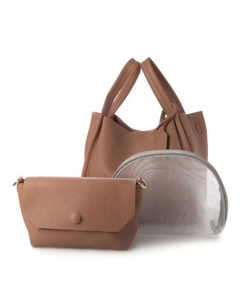 cache cache(カシュ カシュ)の「カシュカシュ cachecache / ミニショルダー付きソフトレザー調ミニトートバッグ(トートバッグ・レディース・ピンク/ホワイト/ブルー系その他/イエロー系その他/ベージュ系その他/ブルー/ネイビー/ブルー系その他2/オレンジ系その他/グリーン系/パープル系その他・FREE)」の22枚目の写真