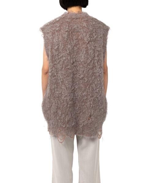 Maison MIHARA YASUHIRO(メゾンミハラヤスヒロ)の「Brushed Kint Vest(ベスト・レディース・チャコール/グレー・FREE)」の5枚目の写真