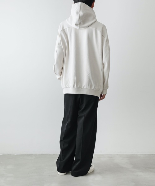 ATTACHMENT（アタッチメント）の「CO/PE ダブルニット フーディー / CO/PE DOUBLE KNIT HOODIE（パーカー・メンズ・ブラック/オフホワイト/ライトグリーン・1/2/3）」の21枚目の写真