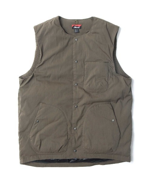 NANGA(ナンガ)の「HINOC RIPSTOP INNER DOWN VEST(MEN)(ダウンベスト・メンズ・ブラック/アーミー/ネイビー/ベージュ・M/L/S/XL/XXL)」の13枚目の写真