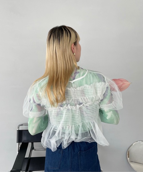 SANSeLF(サンセルフ)の「シースルーパフスリーブトップス【SANSeLF SANSeLF(サンセルフ)の「シースルーパフスリーブトップス【SANSeLF