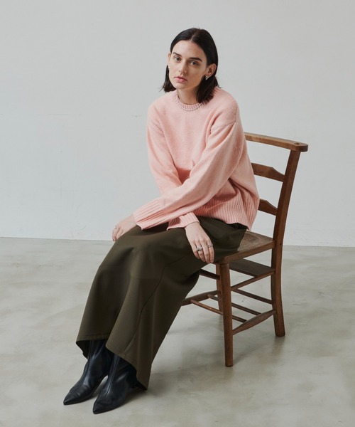 Aunt Marie's（アントマリーズ）の「クルーネックカラーニット（ニット/セーター・レディース・ホワイト/ブラック/ベージュ/ピンク・FREE）」の20枚目の写真