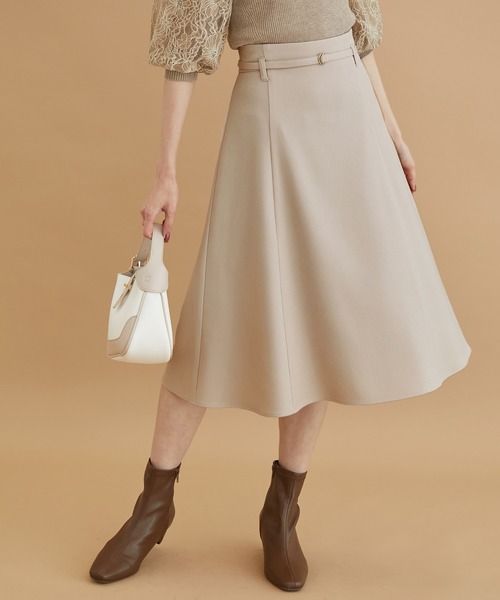 ROPE' PICNIC（ロペピクニック）の「ラナテックハイウエストフレアスカート（スカート・レディース・ブラック/ブラウン系その他3/ベージュ/グリーン/イエロー・36/38/40）」の3枚目の写真