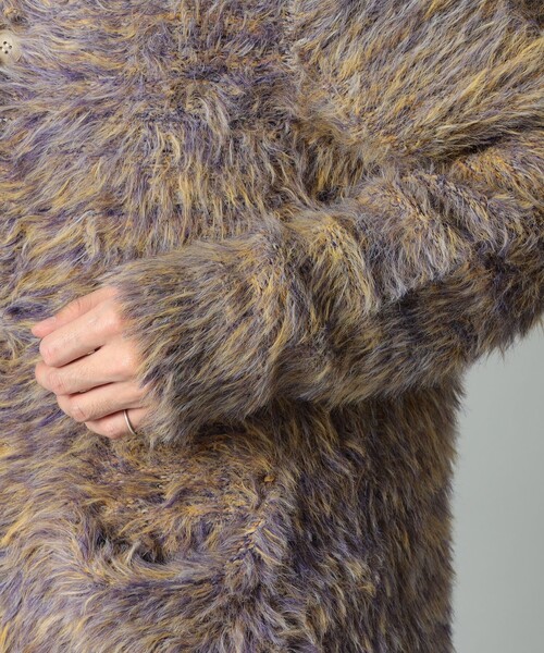 International Gallery BEAMS（インターナショナルギャラリービームス）の「IG / シャギーニット カーディガン（カーディガン/ボレロ・メンズ・パープル系その他/ブラウン系その他・M/L）」の3枚目の写真