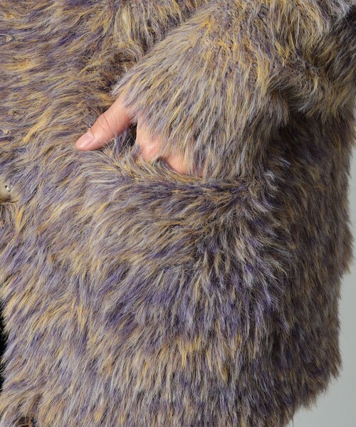 International Gallery BEAMS（インターナショナルギャラリービームス）の「IG / シャギーニット カーディガン（カーディガン/ボレロ・メンズ・パープル系その他/ブラウン系その他・M/L）」の6枚目の写真