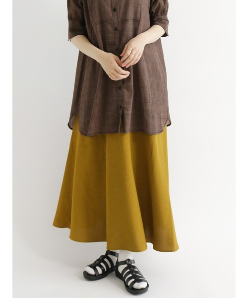 Samansa Mos2 blue(サマンサモスモスブルー)の「フレアロングスカート(スカート・レディース・ブラック/グリーン/マスタード・フリ-)」の3枚目の写真