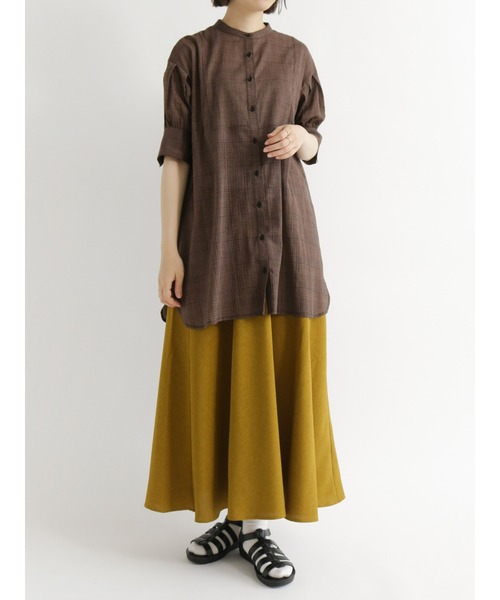 Samansa Mos2 blue(サマンサモスモスブルー)の「フレアロングスカート(スカート・レディース・ブラック/グリーン/マスタード・フリ-)」の4枚目の写真