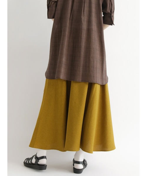 Samansa Mos2 blue(サマンサモスモスブルー)の「フレアロングスカート(スカート・レディース・ブラック/グリーン/マスタード・フリ-)」の7枚目の写真