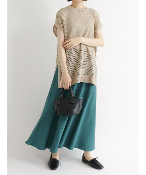 Samansa Mos2 blue(サマンサモスモスブルー)の「フレアロングスカート(スカート・レディース・ブラック/グリーン/マスタード・フリ-)」の10枚目の写真