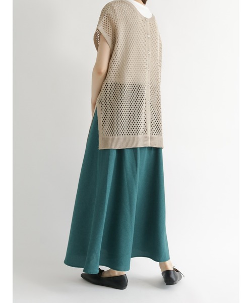 Samansa Mos2 blue(サマンサモスモスブルー)の「フレアロングスカート(スカート・レディース・ブラック/グリーン/マスタード・フリ-)」の14枚目の写真