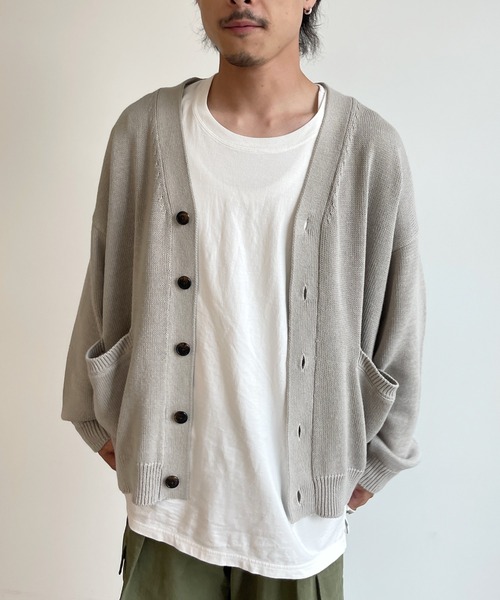 CPCM（シーピーシーエム）の「強撚カーディガン（カーディガン/ボレロ・メンズ・グレー/ブルー/グリーン・MEDIUM/LARGE）」の13枚目の写真