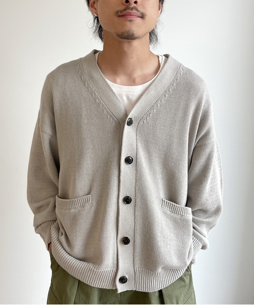 CPCM（シーピーシーエム）の「強撚カーディガン（カーディガン/ボレロ・メンズ・グレー/ブルー/グリーン・MEDIUM/LARGE）」の7枚目の写真