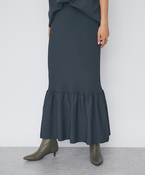 RIVE DROITE（リヴドロワ）の「リブマーメイドスカート（スカート・レディース・チャコールグレー/モカ・FREE）」の2枚目の写真