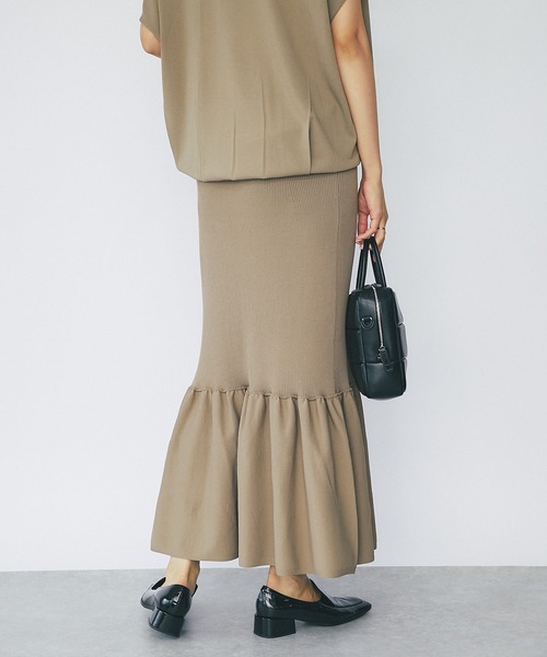 RIVE DROITE（リヴドロワ）の「リブマーメイドスカート（スカート・レディース・チャコールグレー/モカ・FREE）」の13枚目の写真