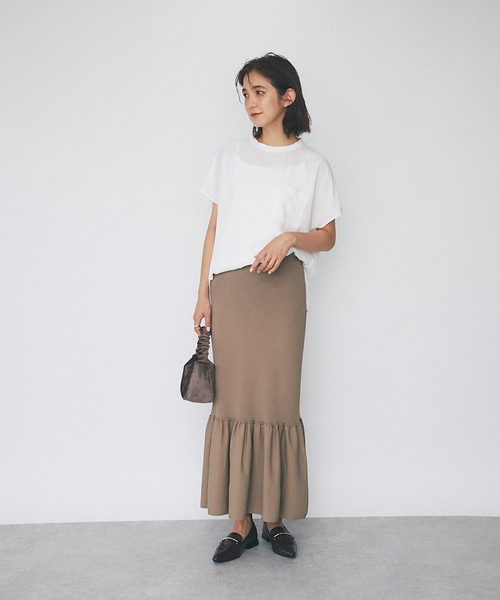 RIVE DROITE（リヴドロワ）の「リブマーメイドスカート（スカート・レディース・チャコールグレー/モカ・FREE）」の20枚目の写真