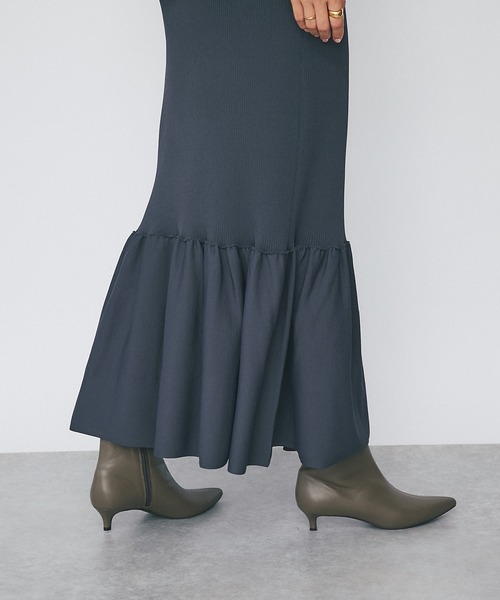 RIVE DROITE（リヴドロワ）の「リブマーメイドスカート（スカート・レディース・チャコールグレー/モカ・FREE）」の14枚目の写真