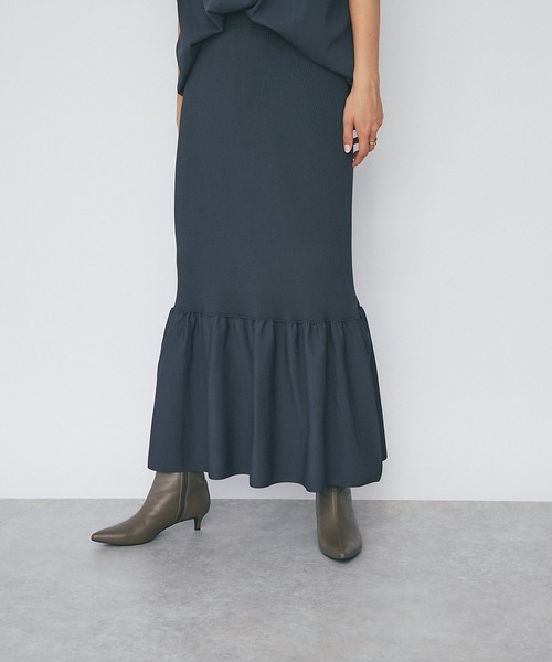 RIVE DROITE（リヴドロワ）の「リブマーメイドスカート（スカート・レディース・チャコールグレー/モカ・FREE）」の10枚目の写真