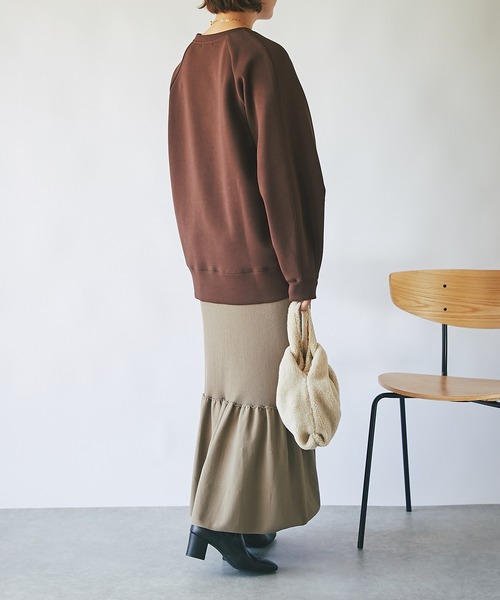 RIVE DROITE（リヴドロワ）の「リブマーメイドスカート（スカート・レディース・チャコールグレー/モカ・FREE）」の4枚目の写真