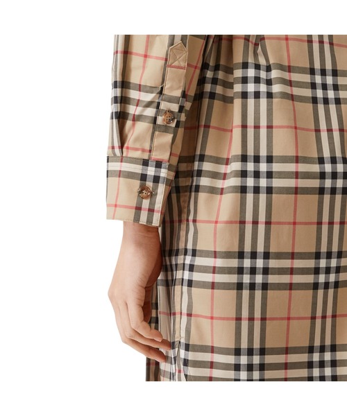 BURBERRY（バーバリー）の「ヴィンテージチェック ストレッチコットン タイウエスト シャツドレス（シャツワンピース・レディース・ベージュ系・4/6/8）」の3枚目の写真