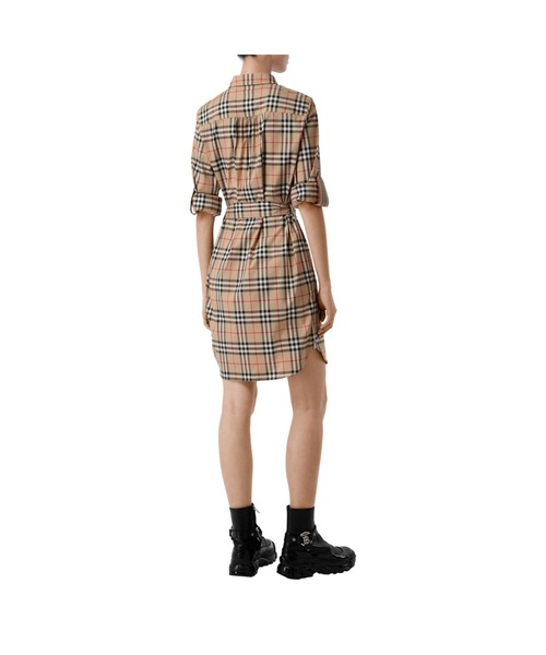 BURBERRY（バーバリー）の「ヴィンテージチェック ストレッチコットン タイウエスト シャツドレス（シャツワンピース・レディース・ベージュ系・4/6/8）」の4枚目の写真