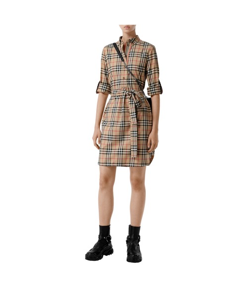 BURBERRY（バーバリー）の「ヴィンテージチェック ストレッチコットン タイウエスト シャツドレス（シャツワンピース・レディース・ベージュ系・4/6/8）」の6枚目の写真