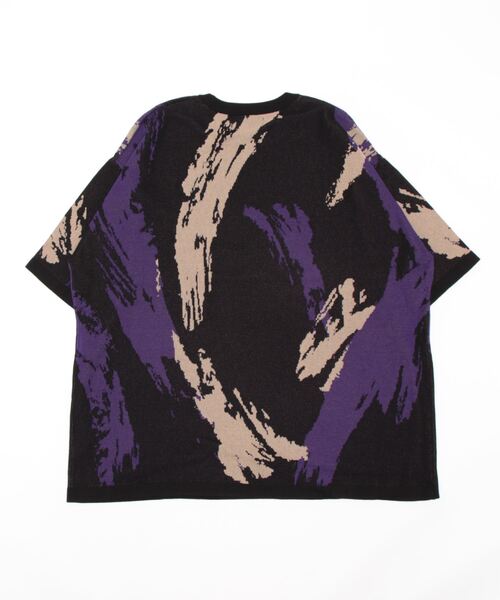 VENCEEXCHANGE(ヴァンスエクスチェンジ)の「スプラッシュ柄ニットTシャツ(ニット/セーター・メンズ・ブラック/ベージュ・M/L)」の7枚目の写真