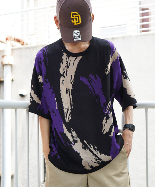 FANTASTICS　ニットシャツ 千鳥柄風ニットジャケット レディース(M ネイビー): 東京シャツ