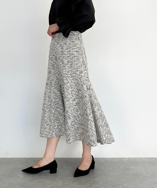 PICCIN（ピッチン）の「カットツイードマーメイドスカート（スカート・レディース・パープル/エメラルド・M）」の2枚目の写真