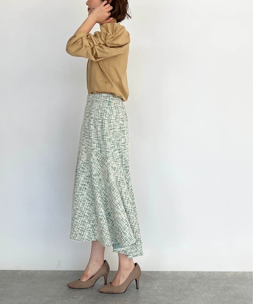 PICCIN（ピッチン）の「カットツイードマーメイドスカート（スカート・レディース・パープル/エメラルド・M）」の5枚目の写真