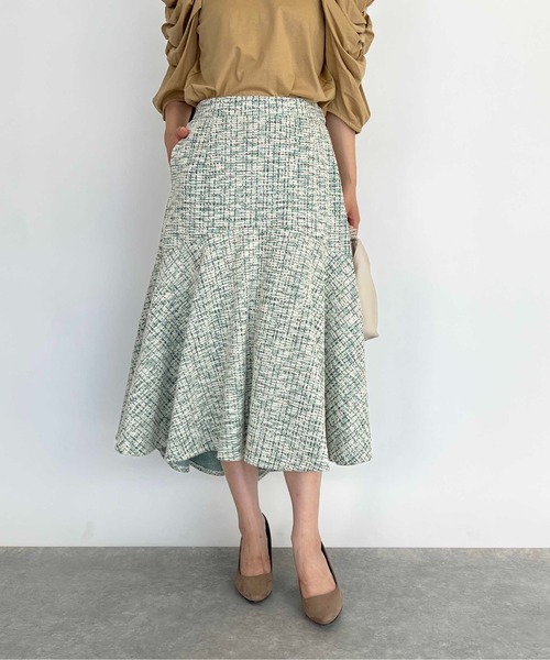 PICCIN（ピッチン）の「カットツイードマーメイドスカート（スカート・レディース・パープル/エメラルド・M）」の9枚目の写真