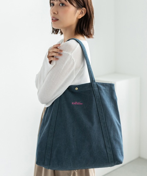 Edit Sheen(エディットシーン)の「ロゴ刺繍キャンバストートバッグ(トートバッグ・レディース・ブラック/ネイビー/アイボリー・FREE)」の3枚目の写真