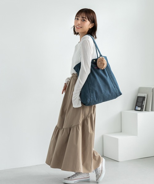 Edit Sheen(エディットシーン)の「ロゴ刺繍キャンバストートバッグ(トートバッグ・レディース・ブラック/ネイビー/アイボリー・FREE)」の15枚目の写真