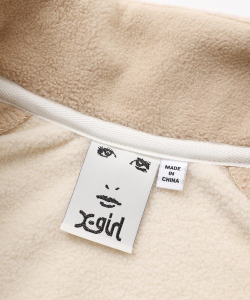 X-girl（エックスガール）の「RAGLAN FLEECE JACKET（ブルゾン・レディース・ブラック/ベージュ/ブルー・S/M）」の7枚目の写真