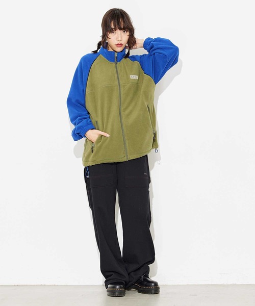 X-girl（エックスガール）の「RAGLAN FLEECE JACKET（ブルゾン・レディース・ブラック/ベージュ/ブルー・S/M）」の15枚目の写真