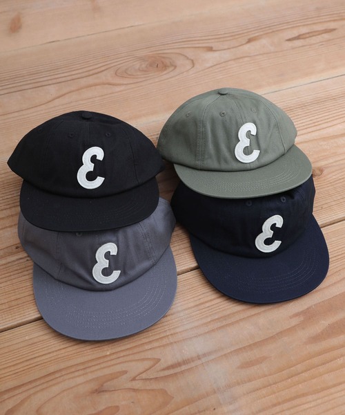 EKAL（エカル）ロゴワッペン ベースボールキャップ　ダークグレー エカル EKAL 8パネルベースボールキャップ （チャコール